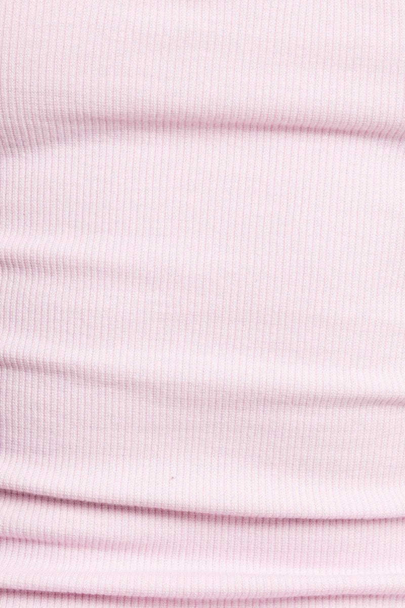 Collor Rib Pink Pink Graphic Singlet Rib | Ally Fashion
