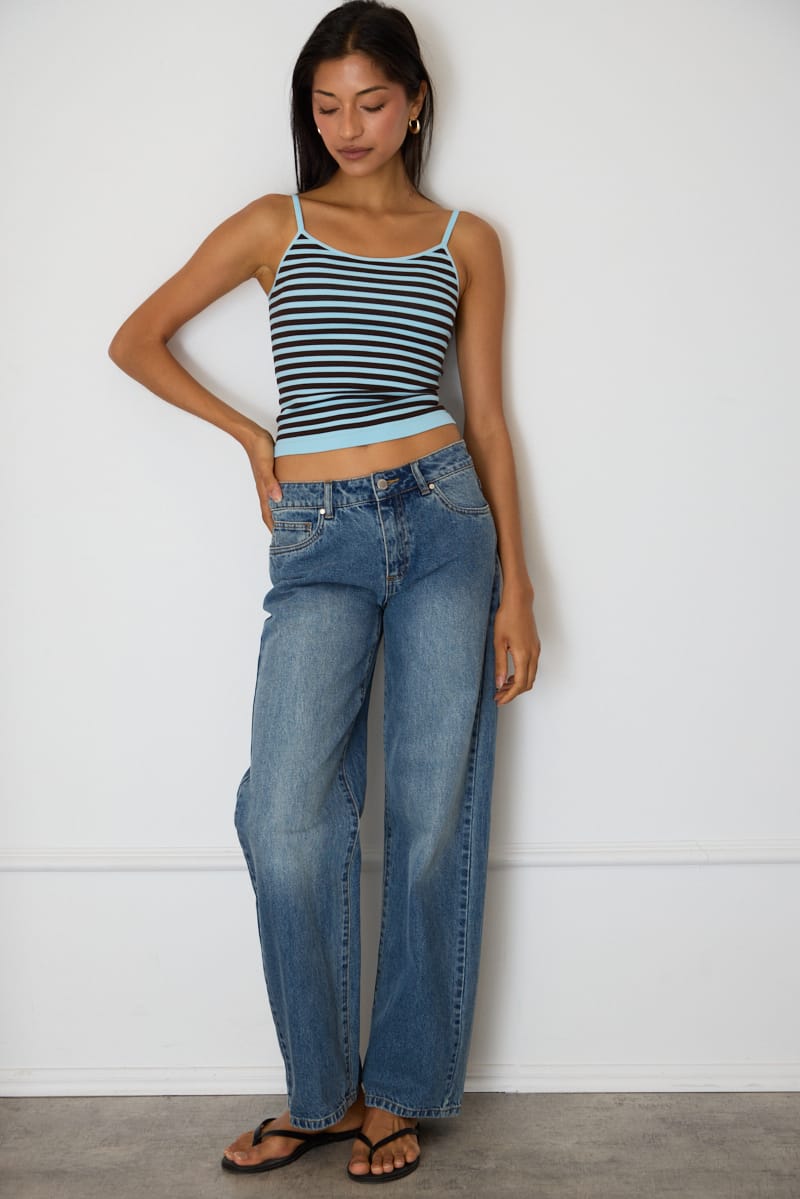 Blue Stripe Seamless Cami for Ally Fashion