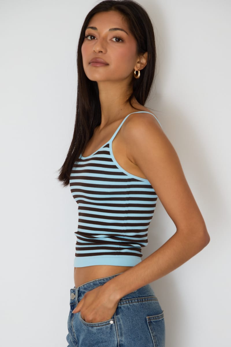 Blue Stripe Seamless Cami for Ally Fashion