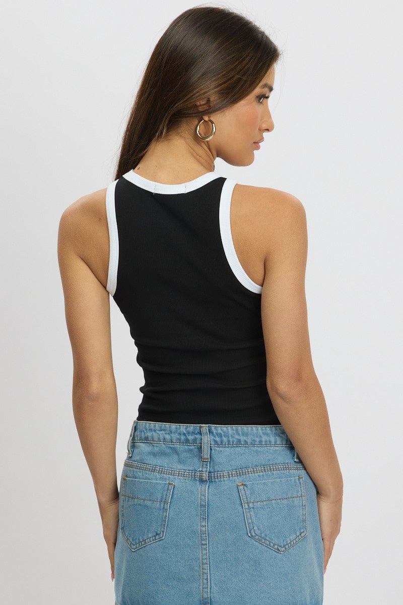 Black Rib Tank Sleeveless for Ally Fashion