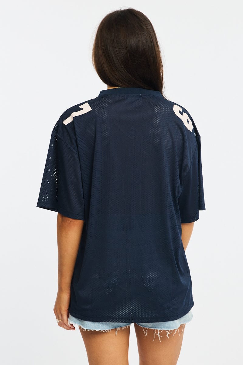 Blue Sport Tee Short Sleeve for Ally Fashion