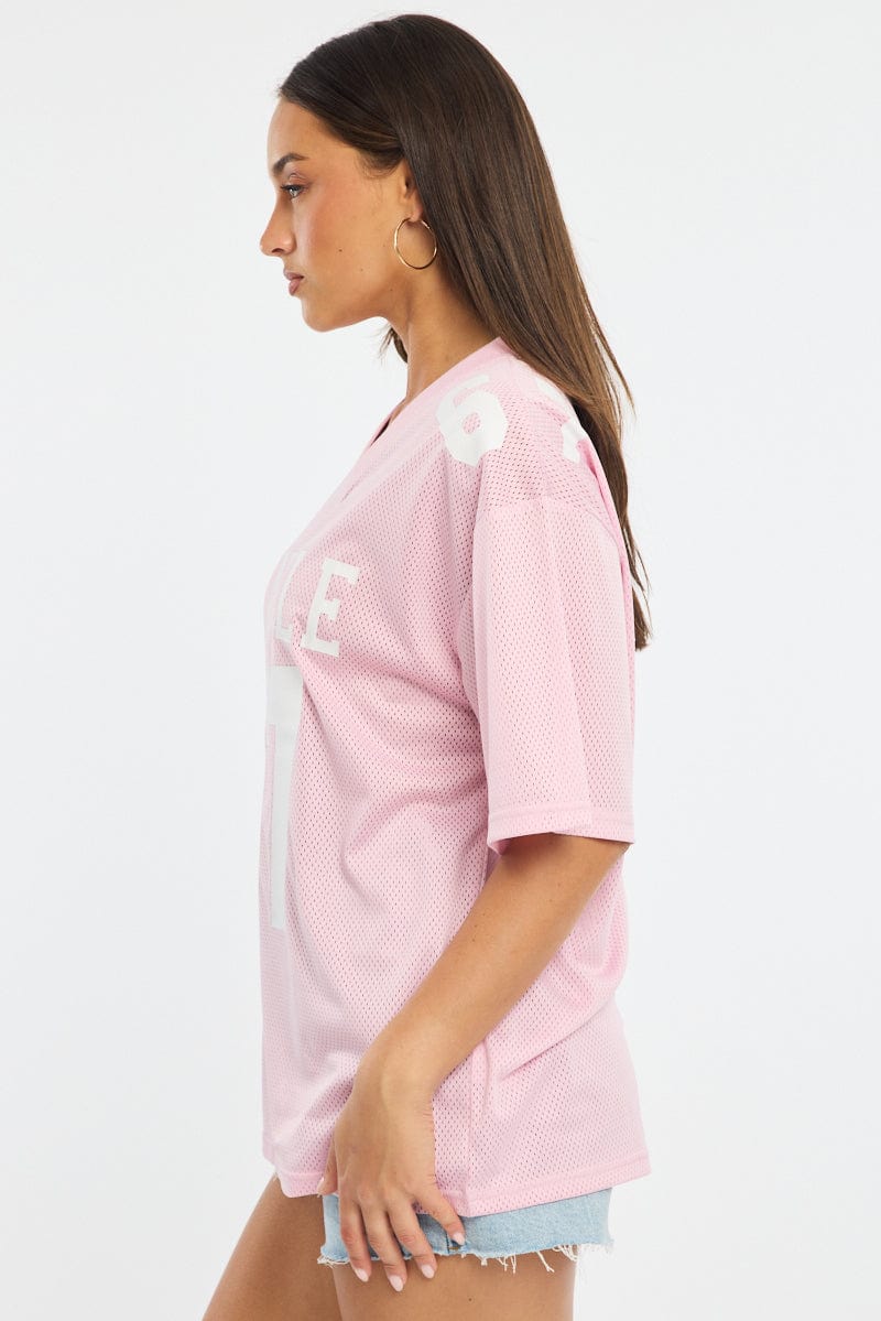 Pink Sport Tee Short Sleeve for Ally Fashion