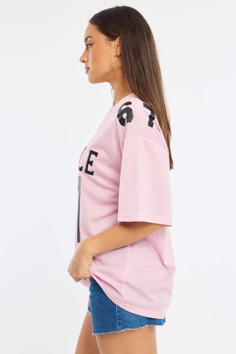 Pink Sport Tee Short Sleeve for Ally Fashion
