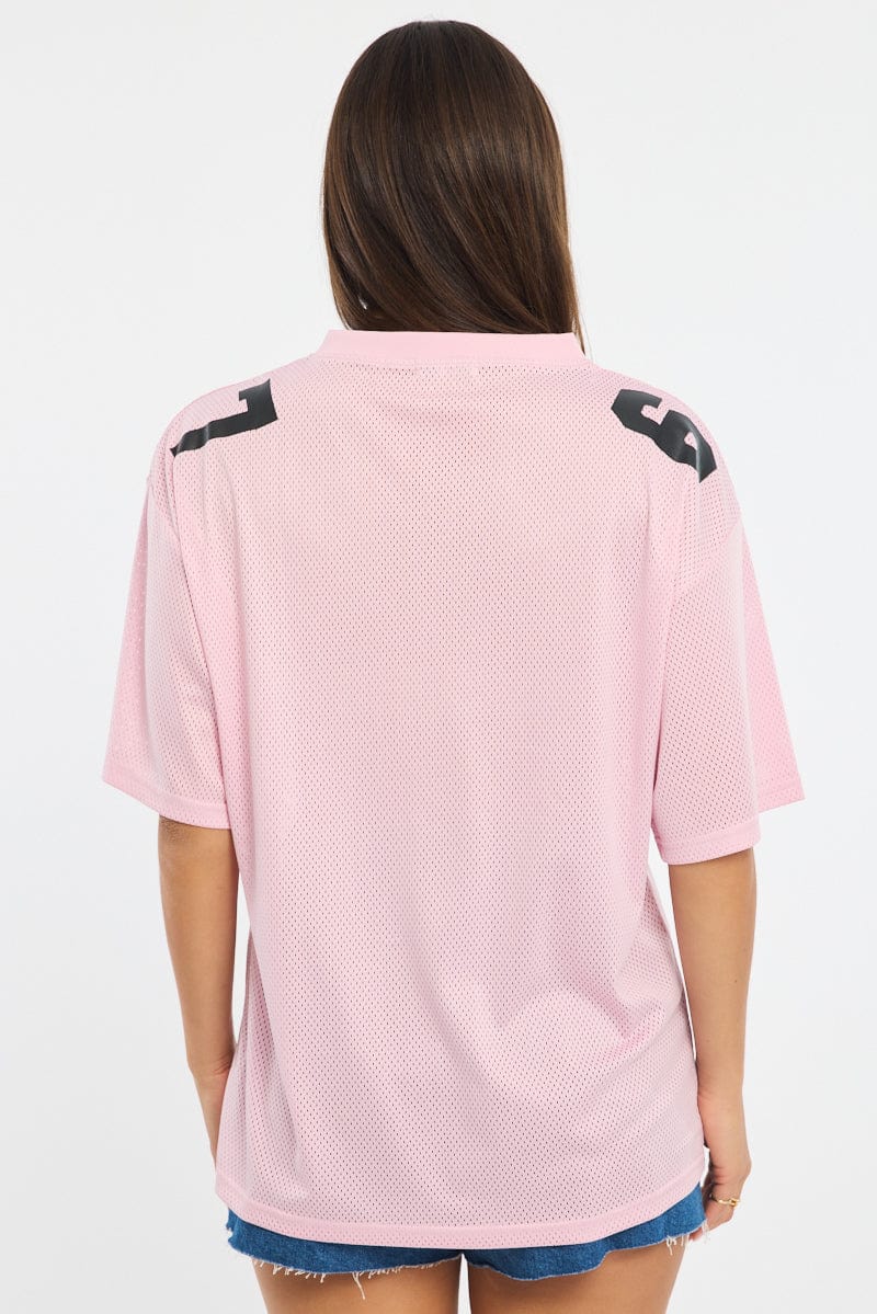 Pink Sport Tee Short Sleeve for Ally Fashion