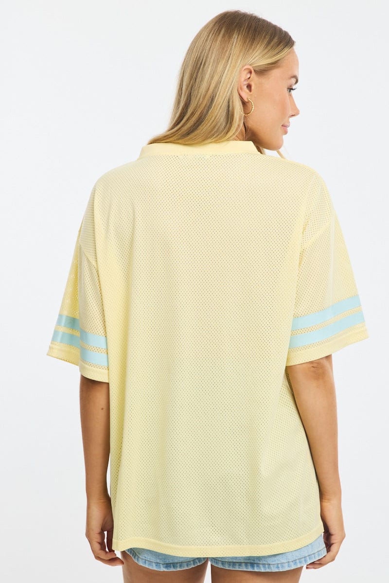 Yellow Sport Tee Short Sleeve for Ally Fashion