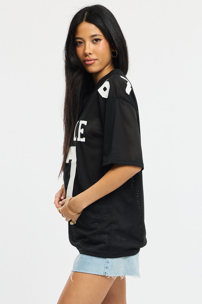 Black Sport Tee Short Sleeve for Ally Fashion