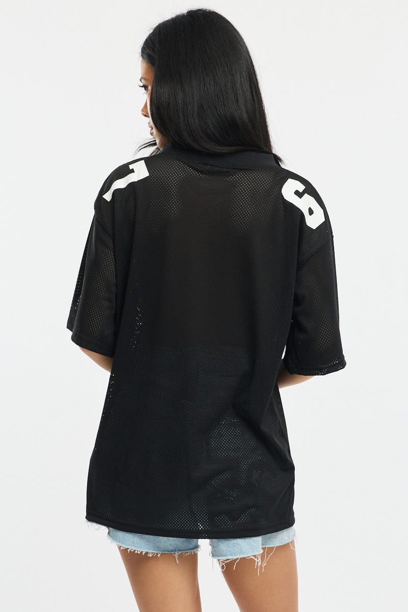 Black Sport Tee Short Sleeve for Ally Fashion