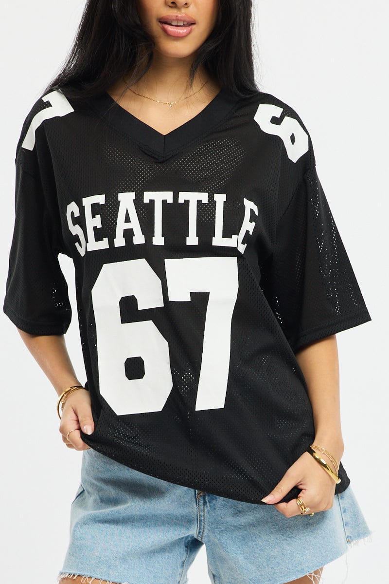 Black Sport Tee Short Sleeve for Ally Fashion