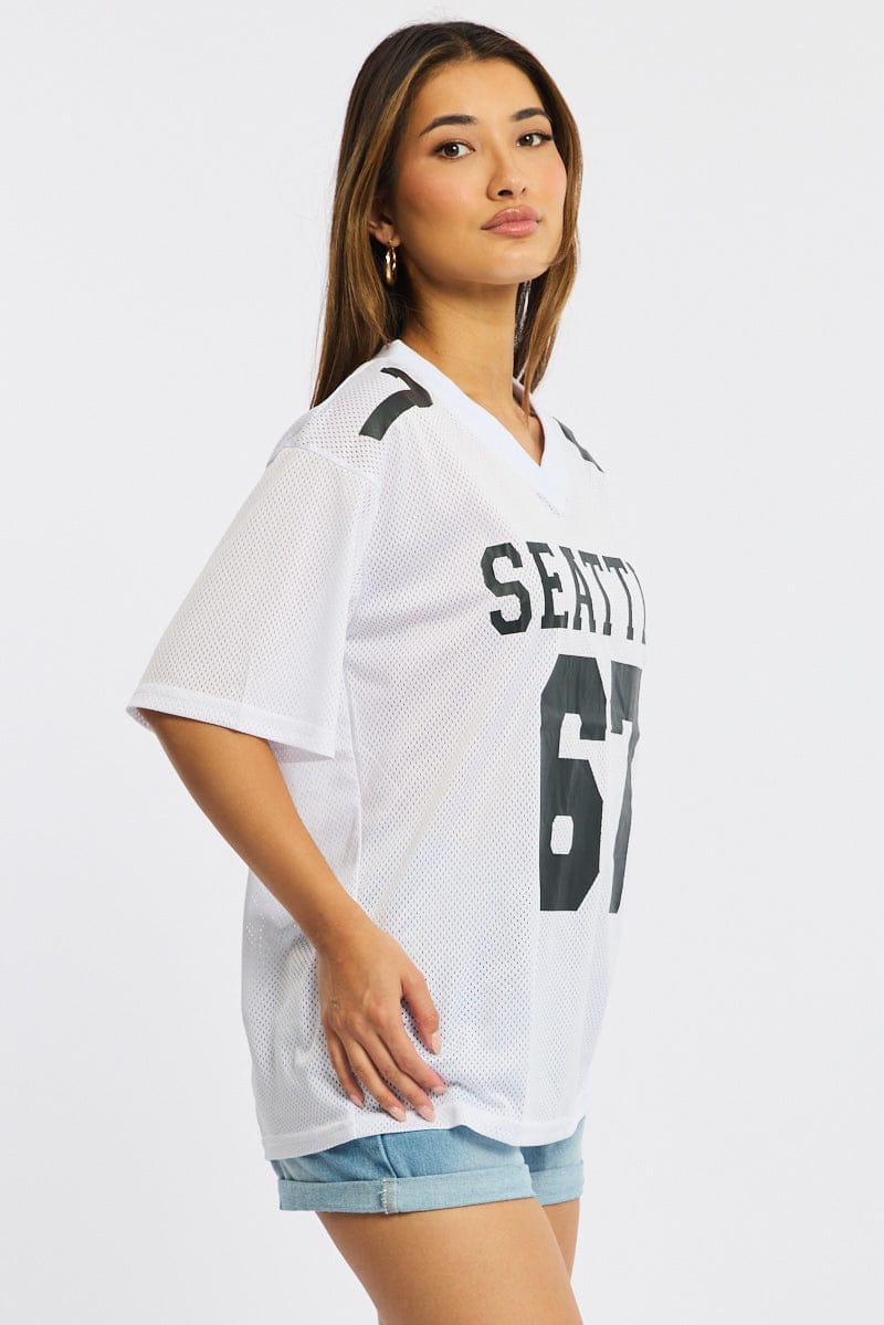 White Sport Tee Short Sleeve for Ally Fashion