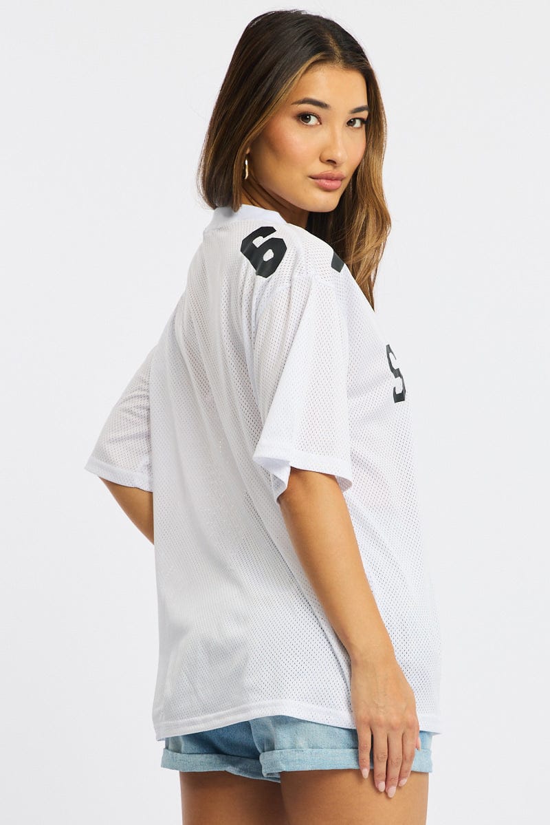 White Sport Tee Short Sleeve for Ally Fashion