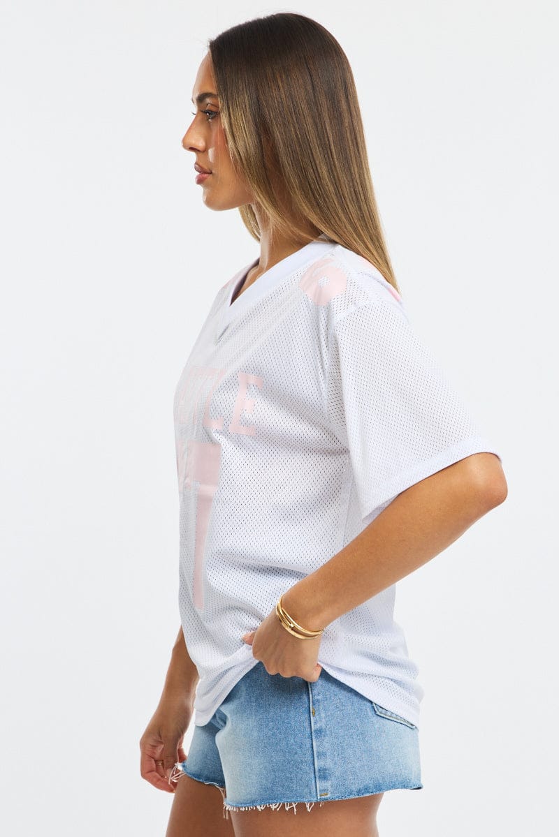 White Sport Tee Short Sleeve for Ally Fashion