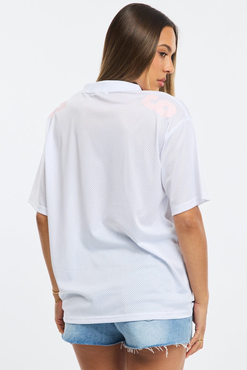 White Sport Tee Short Sleeve for Ally Fashion