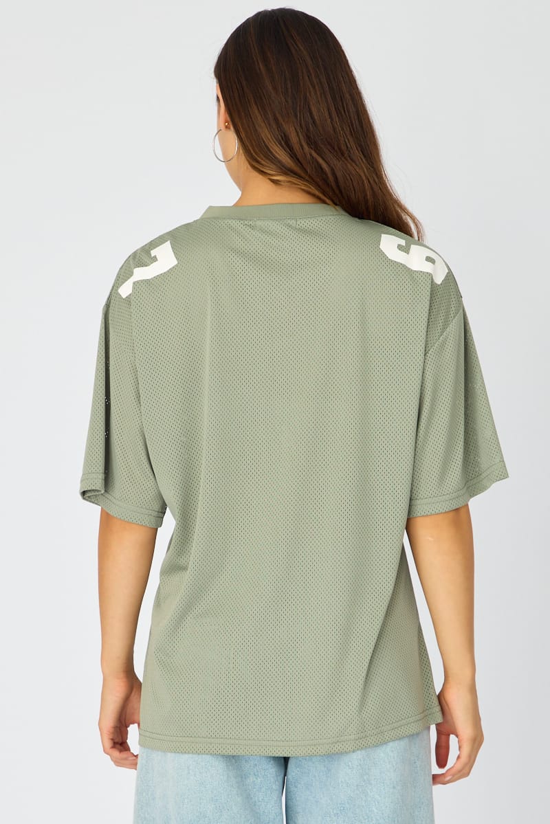 Green Short Sleeve Sports Tee for Ally Fashion