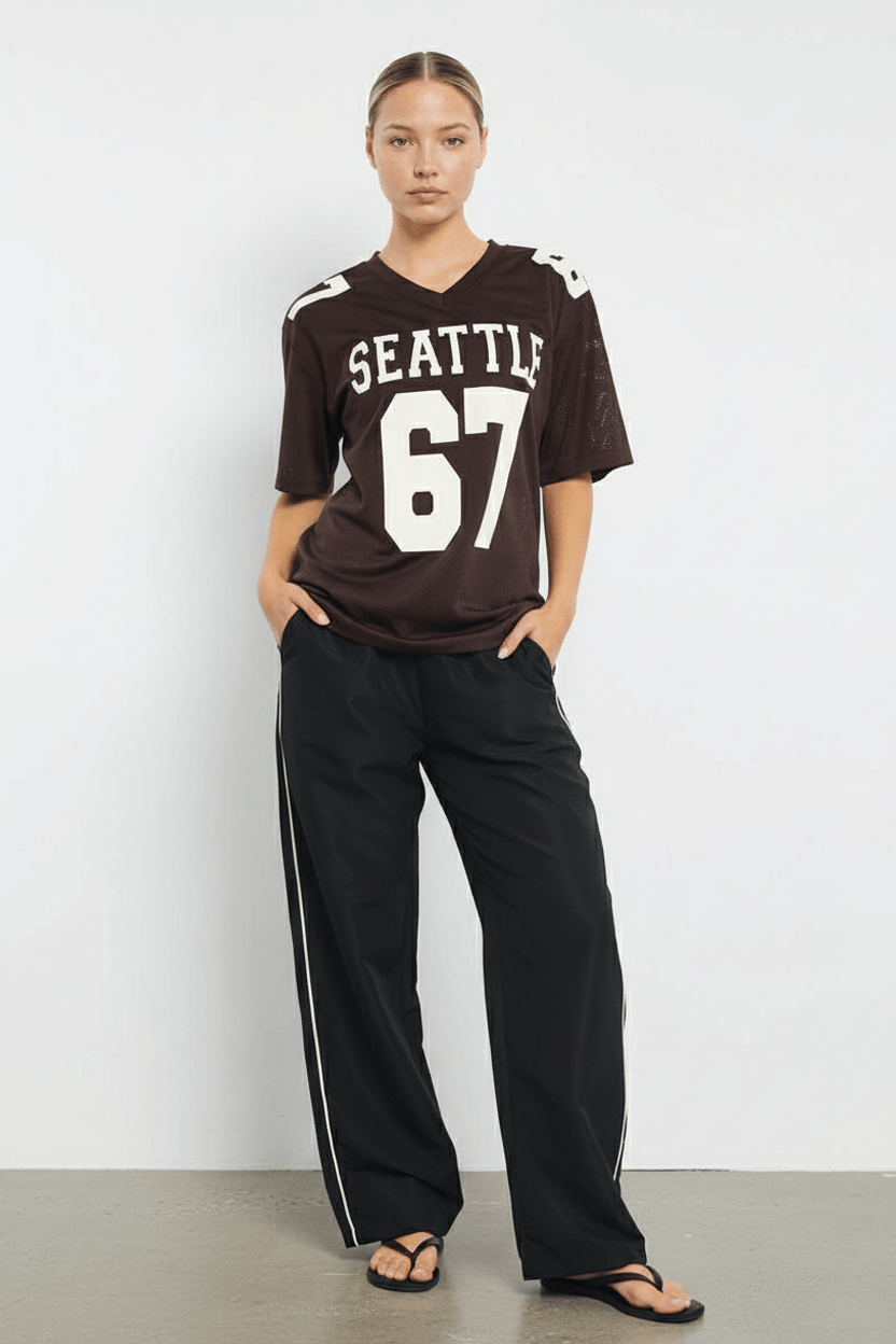 Brown Sports Tee Short Sleeve