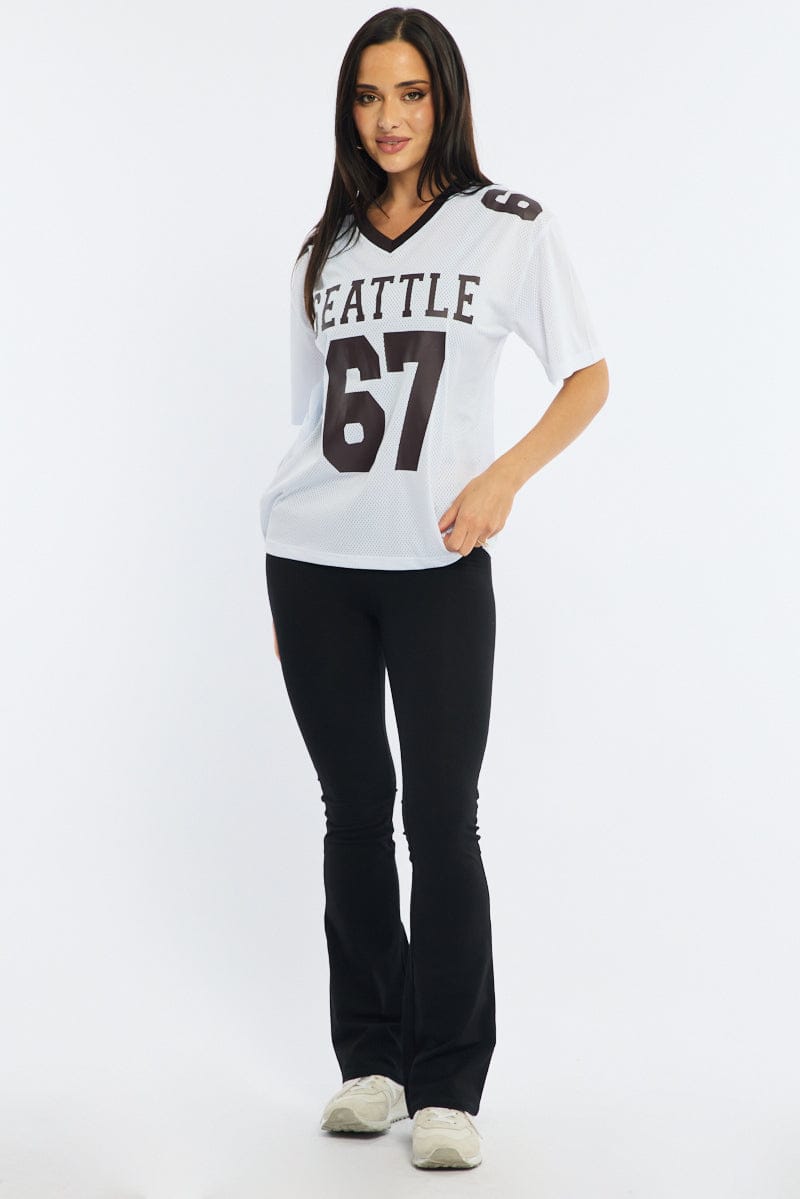 White Sport Tee Short Sleeve for Ally Fashion