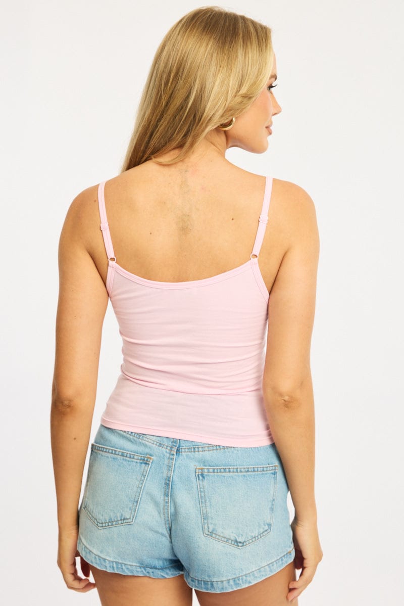 Pink Graphic Cami Singlet for Ally Fashion