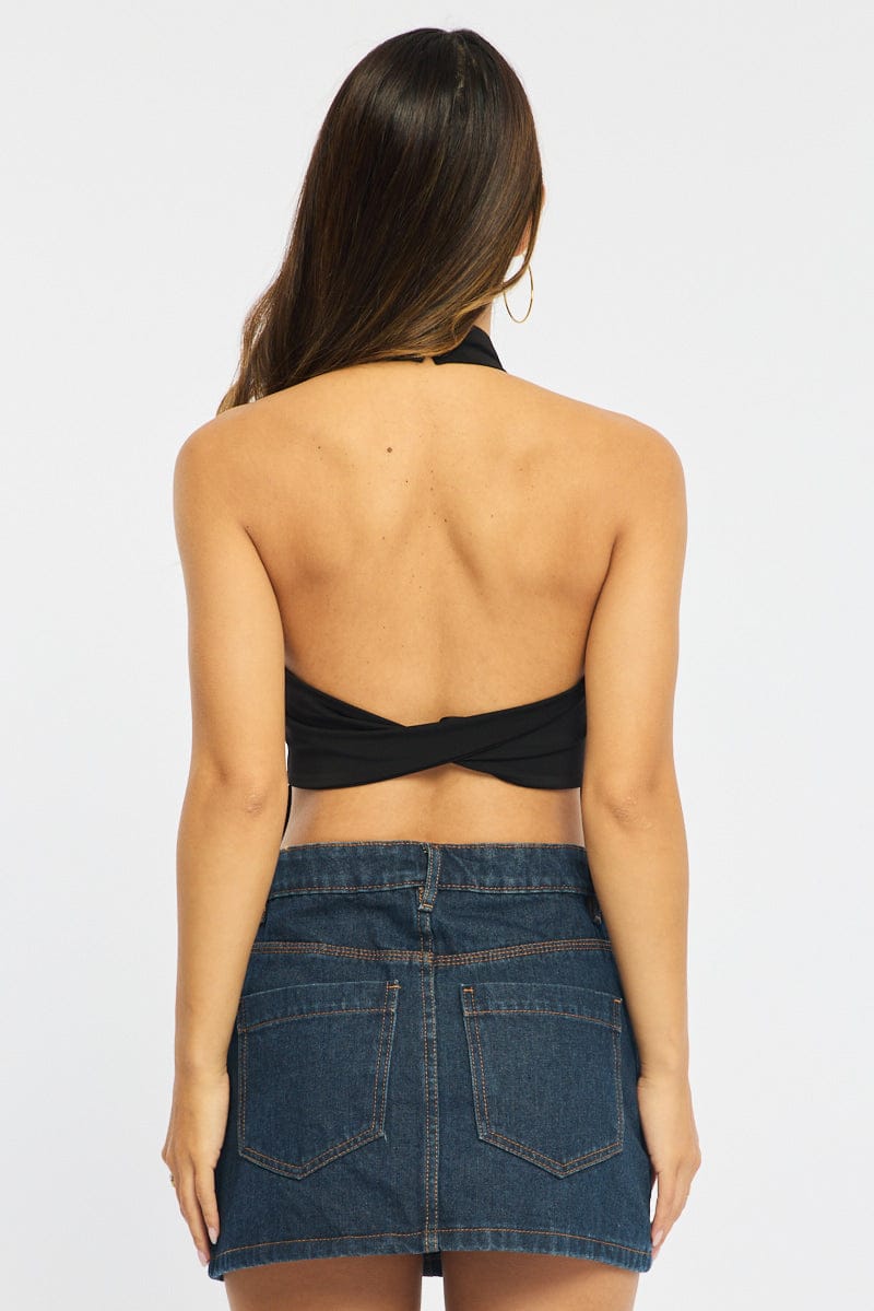 Black Halter Top Sleeveless for Ally Fashion