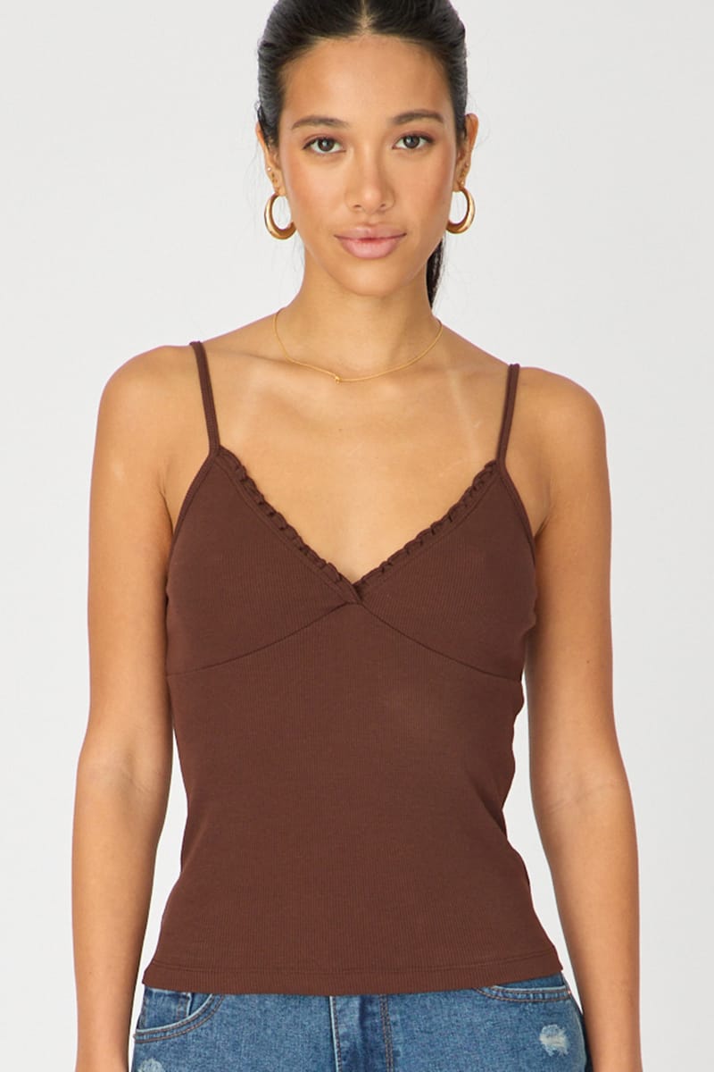 Brown Sweetheart Neckline Cami for Ally Fashion