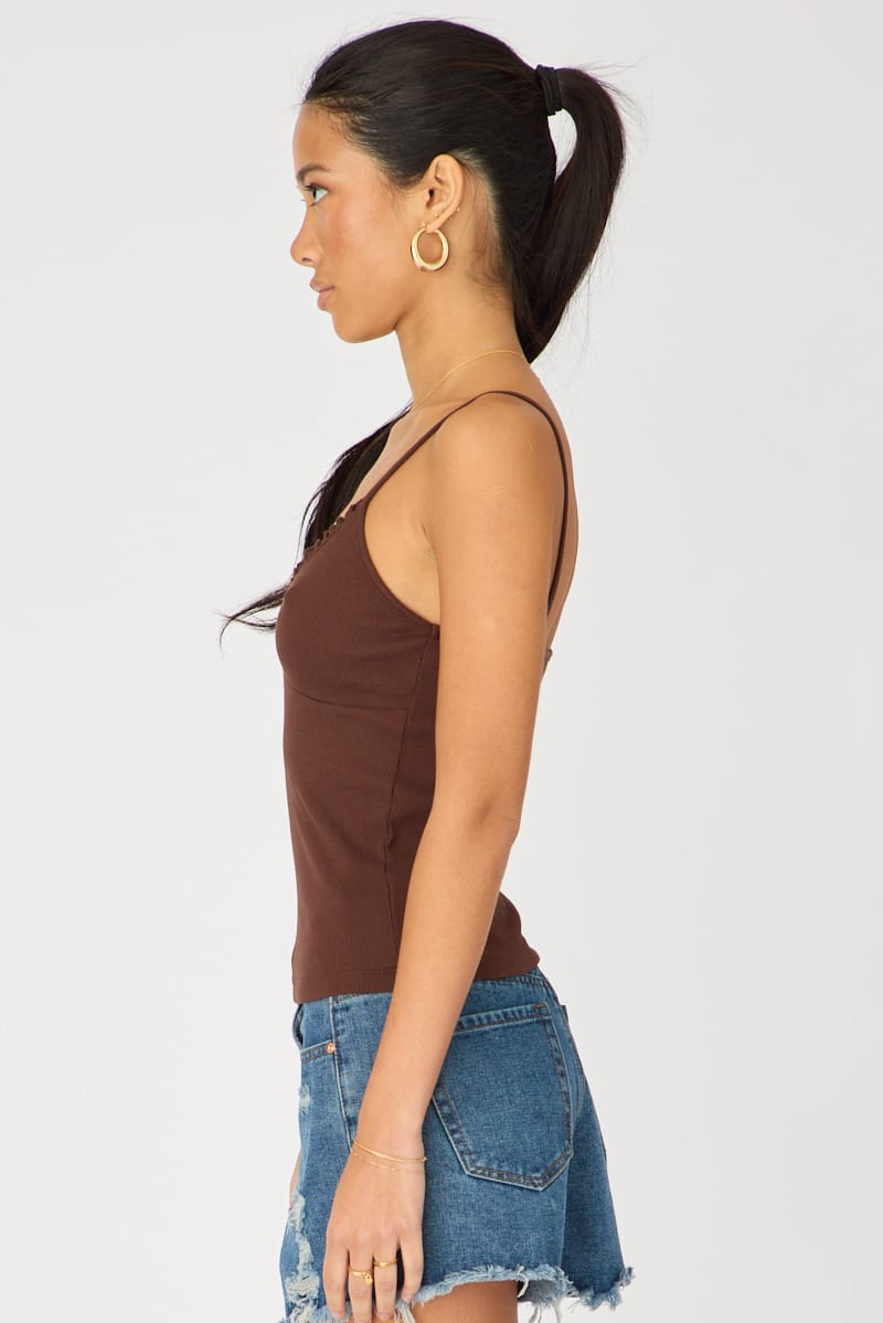 Brown Sweetheart Neckline Cami for Ally Fashion
