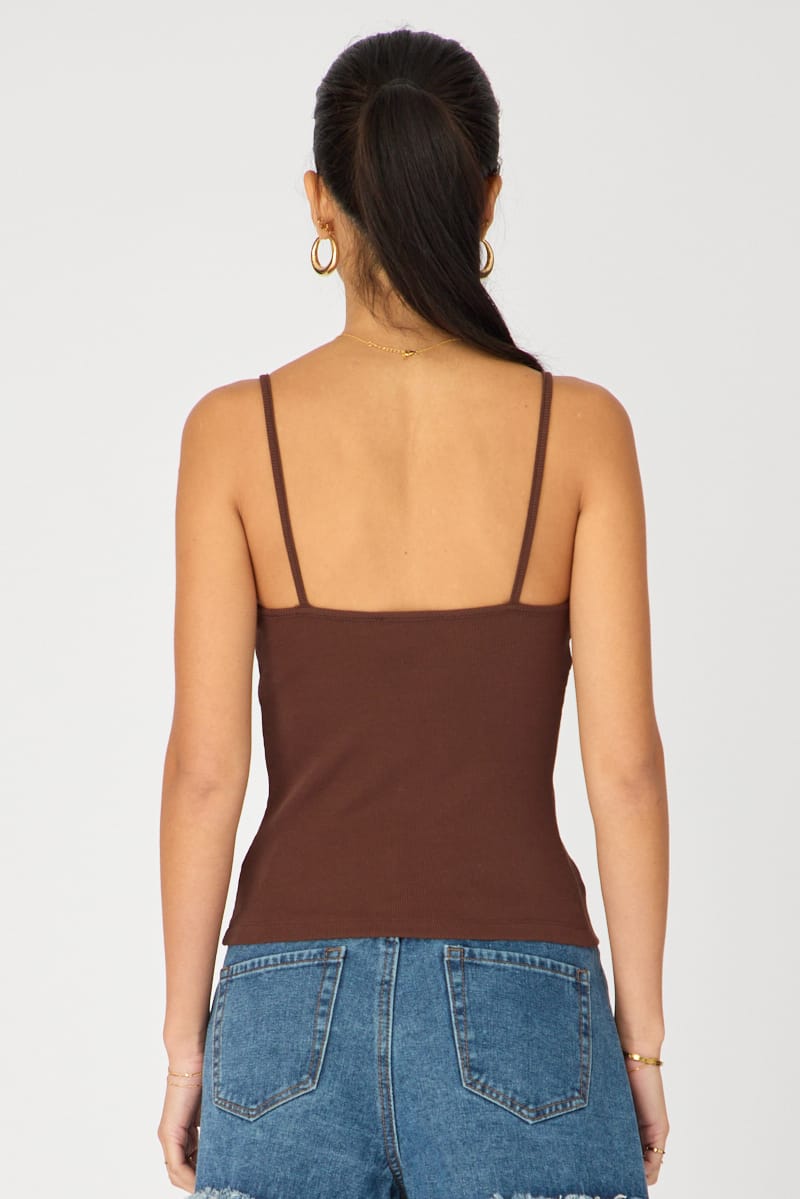 Brown Sweetheart Neckline Cami for Ally Fashion