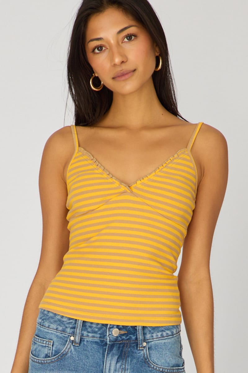 Orange Stripe Sweetheart Neckline Cami for Ally Fashion