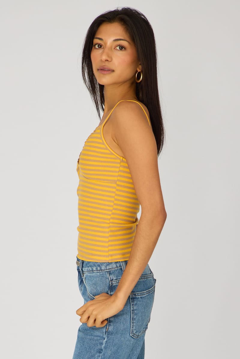 Orange Stripe Sweetheart Neckline Cami for Ally Fashion