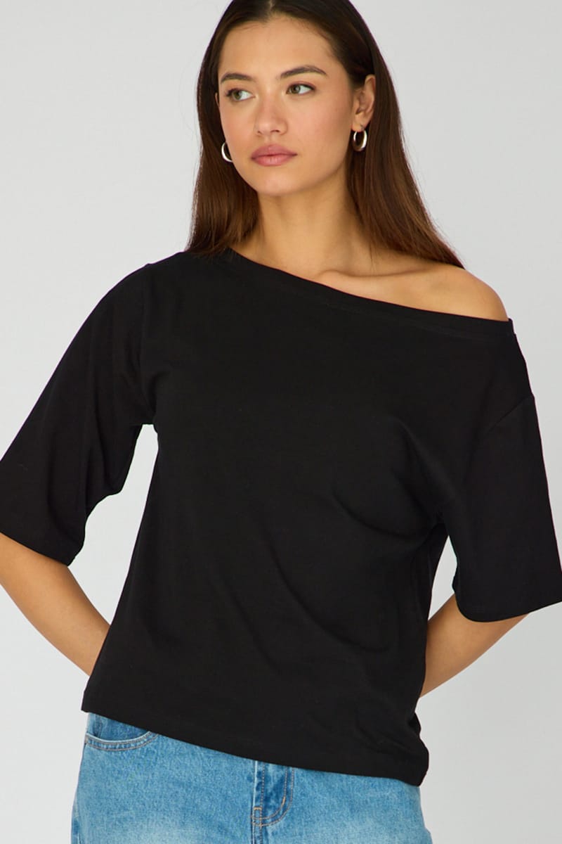 Black Off Shoulder Top for Ally Fashion