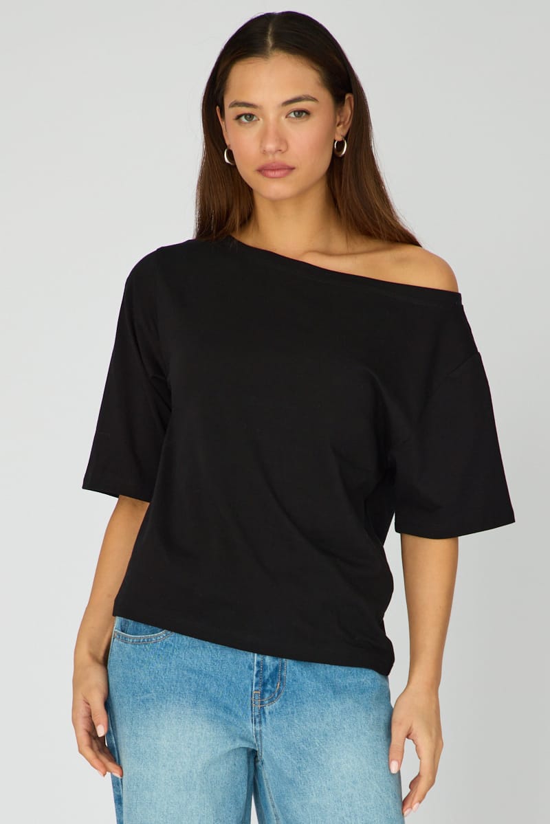 Black Off Shoulder Top for Ally Fashion