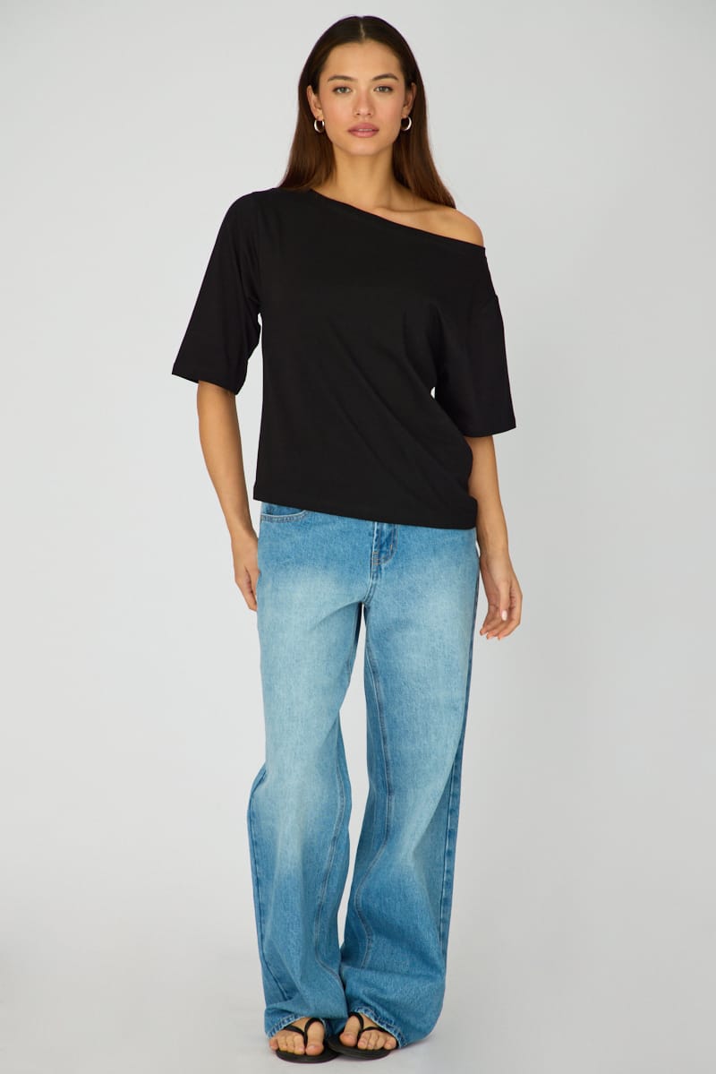 Black Off Shoulder Top for Ally Fashion