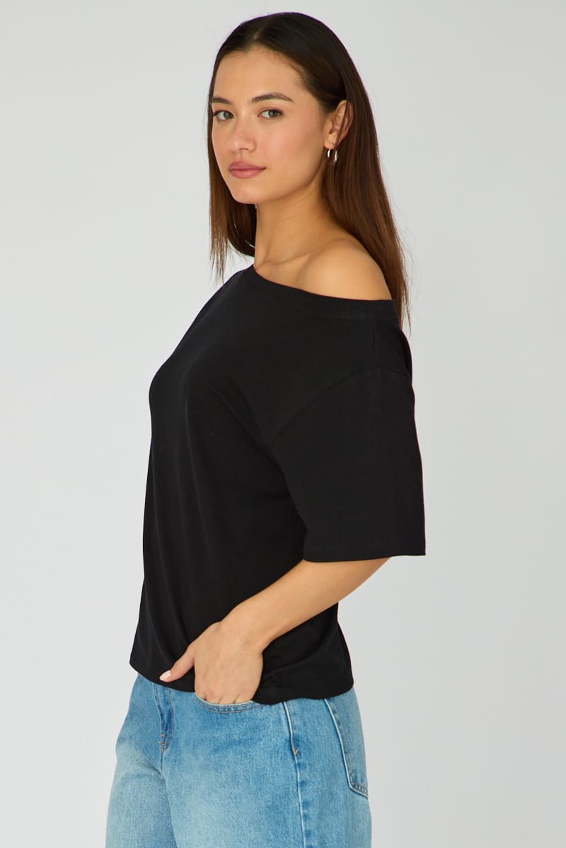 Black Off Shoulder Top for Ally Fashion