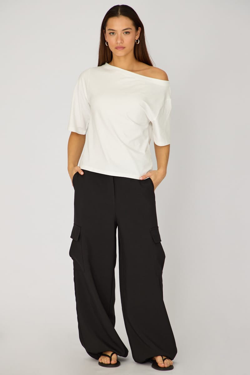 White Off Shoulder Top for Ally Fashion