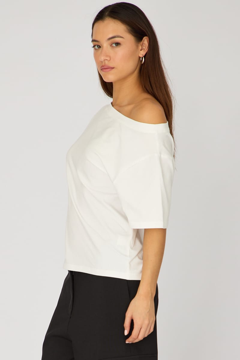 White Off Shoulder Top for Ally Fashion