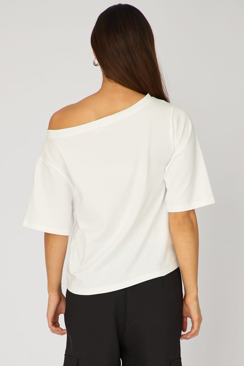 White Off Shoulder Top for Ally Fashion