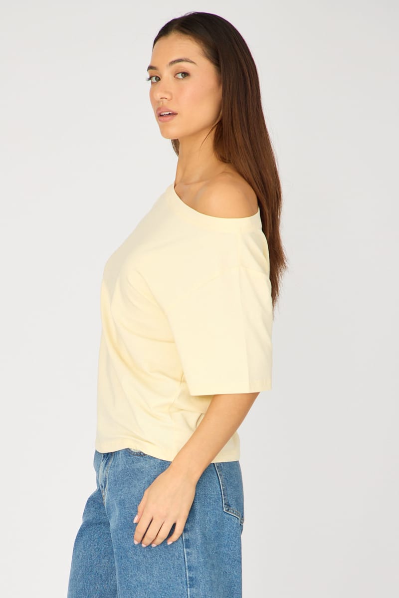 Yellow Off Shoulder Top for Ally Fashion