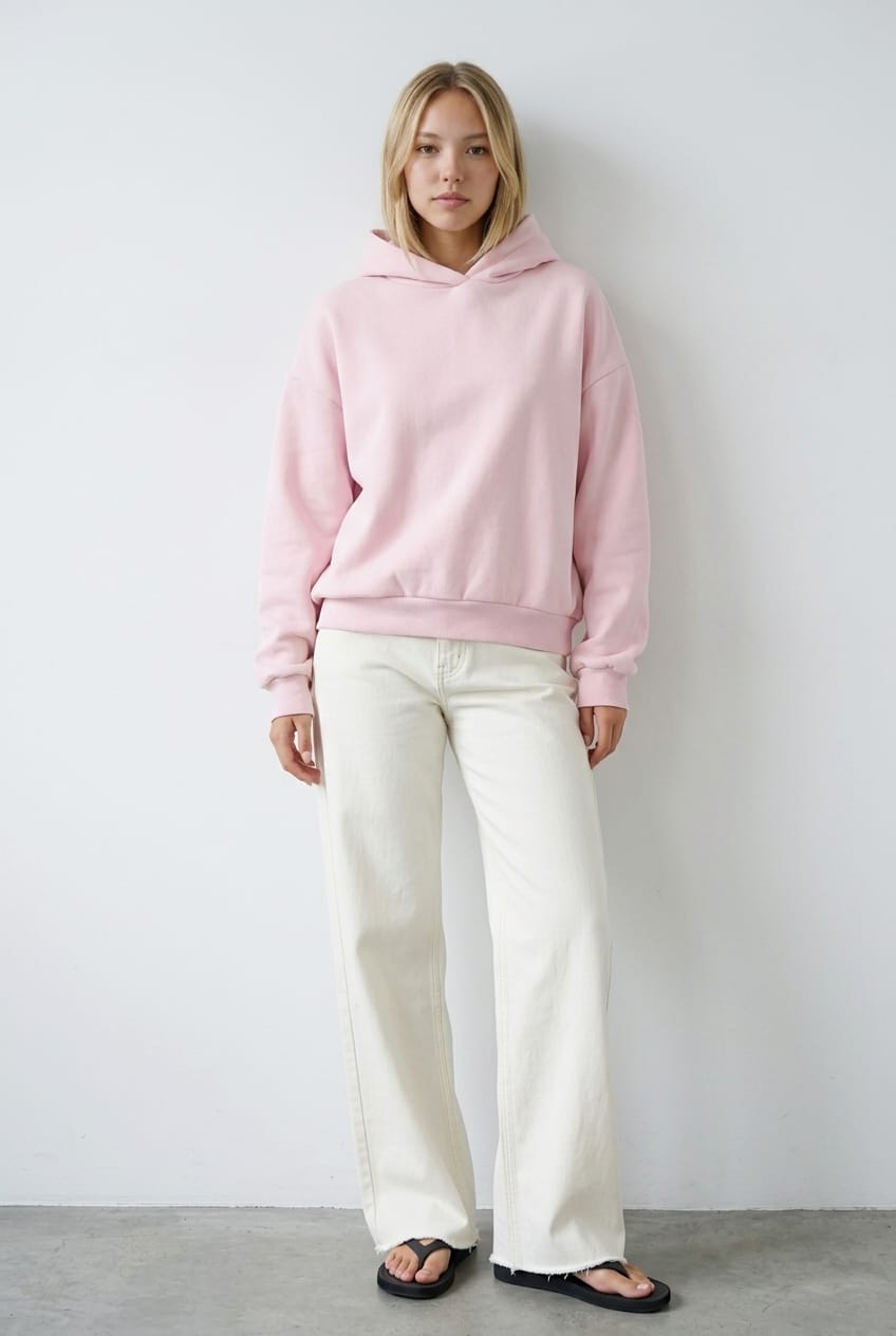 Pink Graphic Hoodie Sweater Long Sleeve