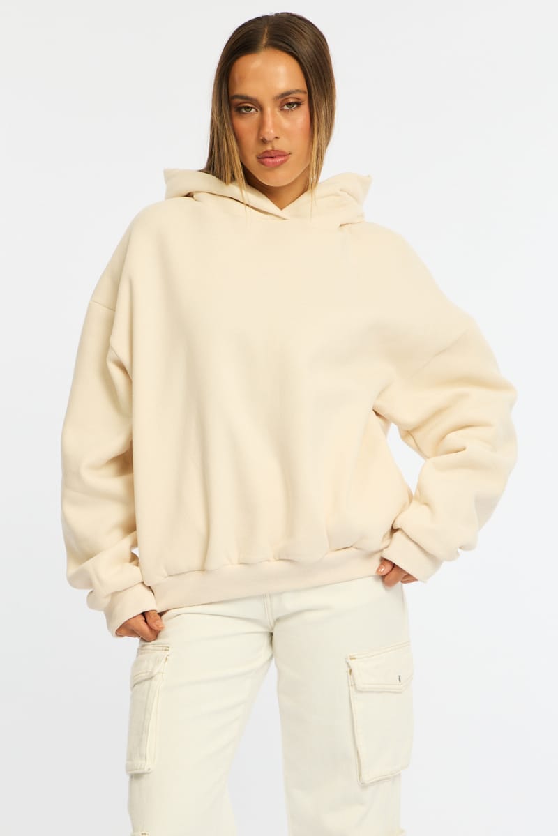 White Graphic Hoodie Sweater Long Sleeve for Ally Fashion