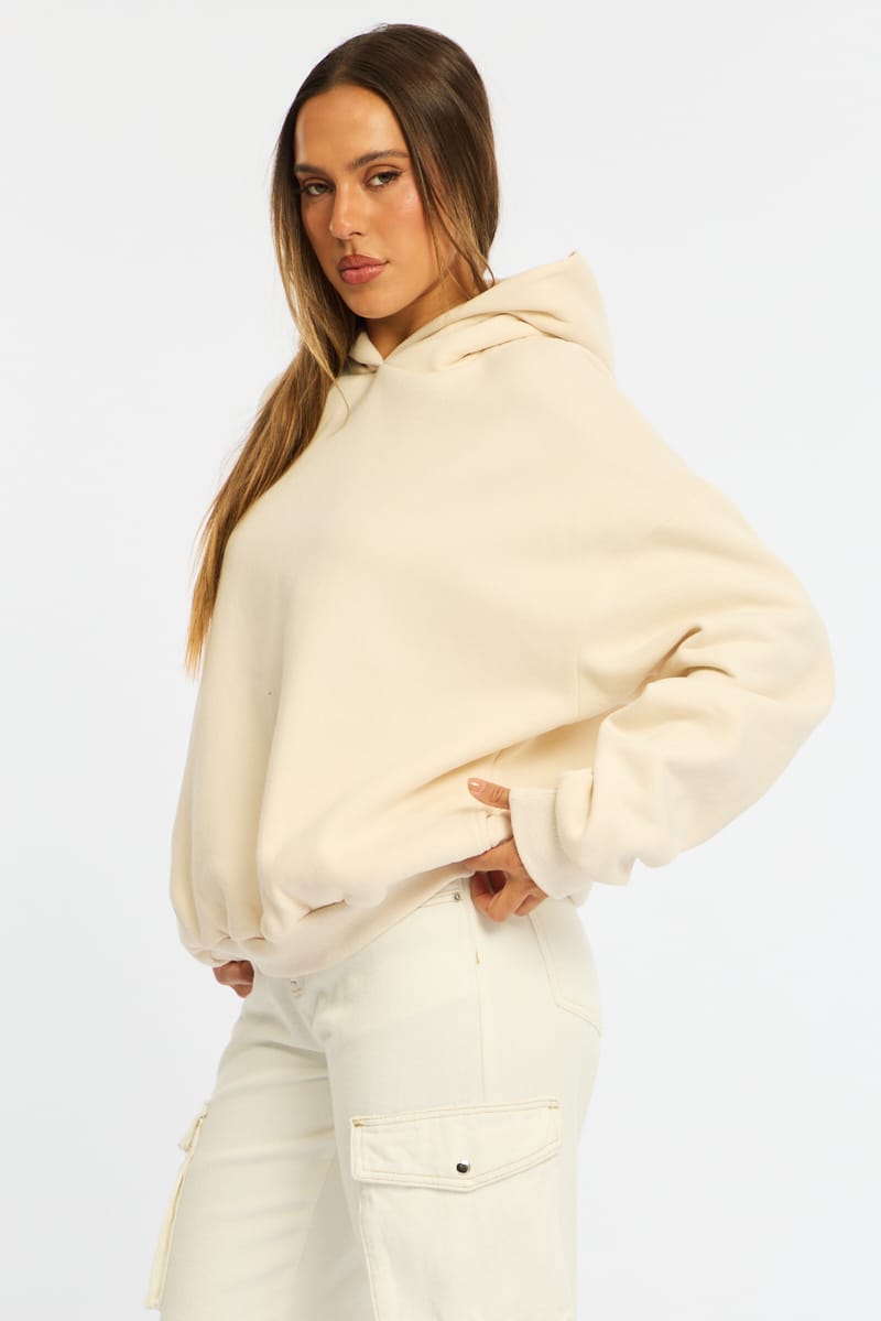 White Graphic Hoodie Sweater Long Sleeve for Ally Fashion