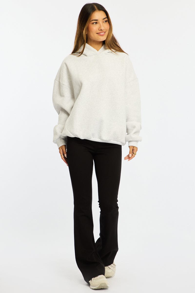 Grey Graphic Hoodie Sweater Long Sleeve for Ally Fashion