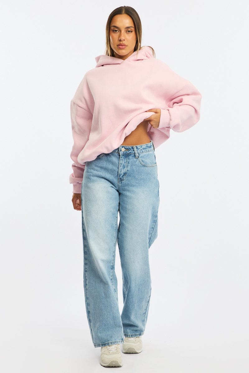 Pink Graphic Hoodie Sweater Long Sleeve for Ally Fashion