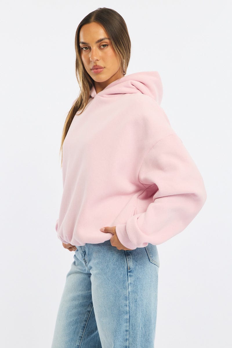 Pink Graphic Hoodie Sweater Long Sleeve for Ally Fashion