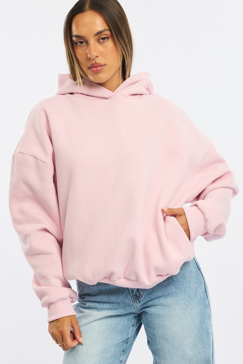 Pink Graphic Hoodie Sweater Long Sleeve for Ally Fashion