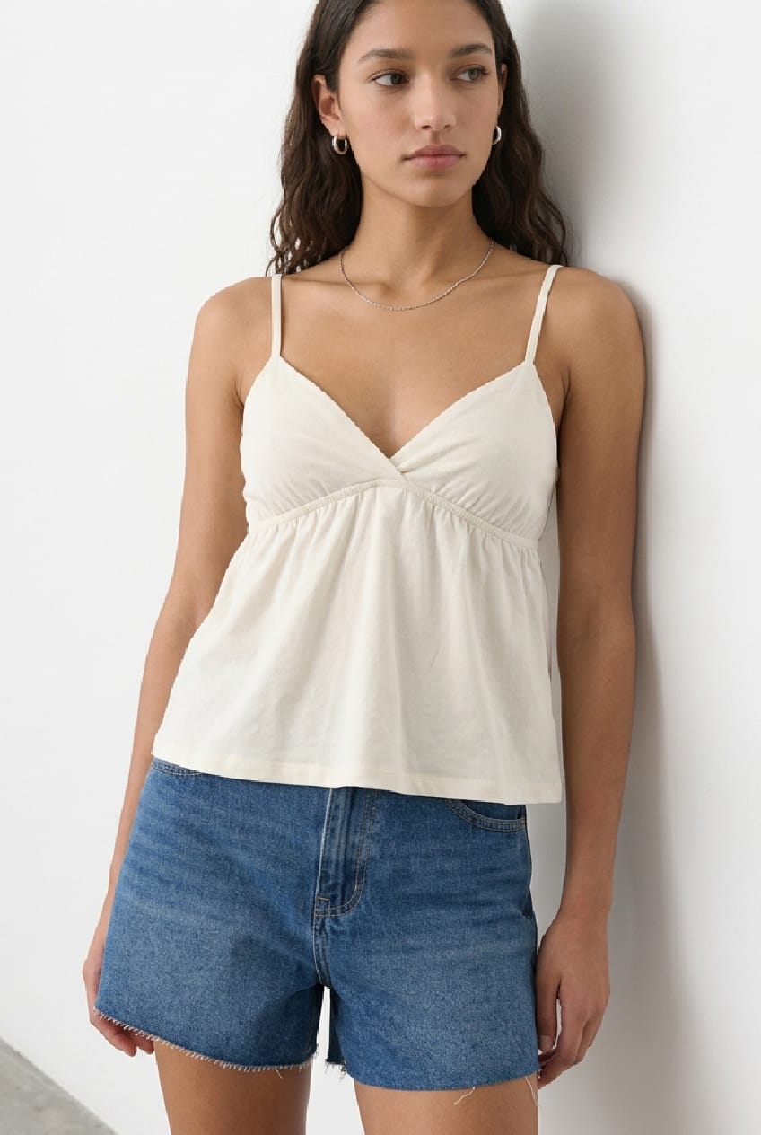 White Peplum Strappy Top for Ally Fashion