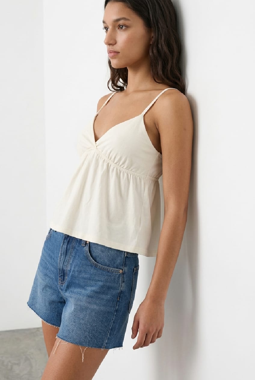 White Peplum Strappy Top for Ally Fashion