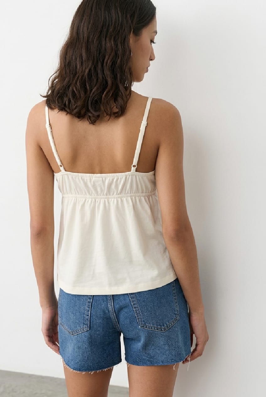 White Peplum Strappy Top for Ally Fashion
