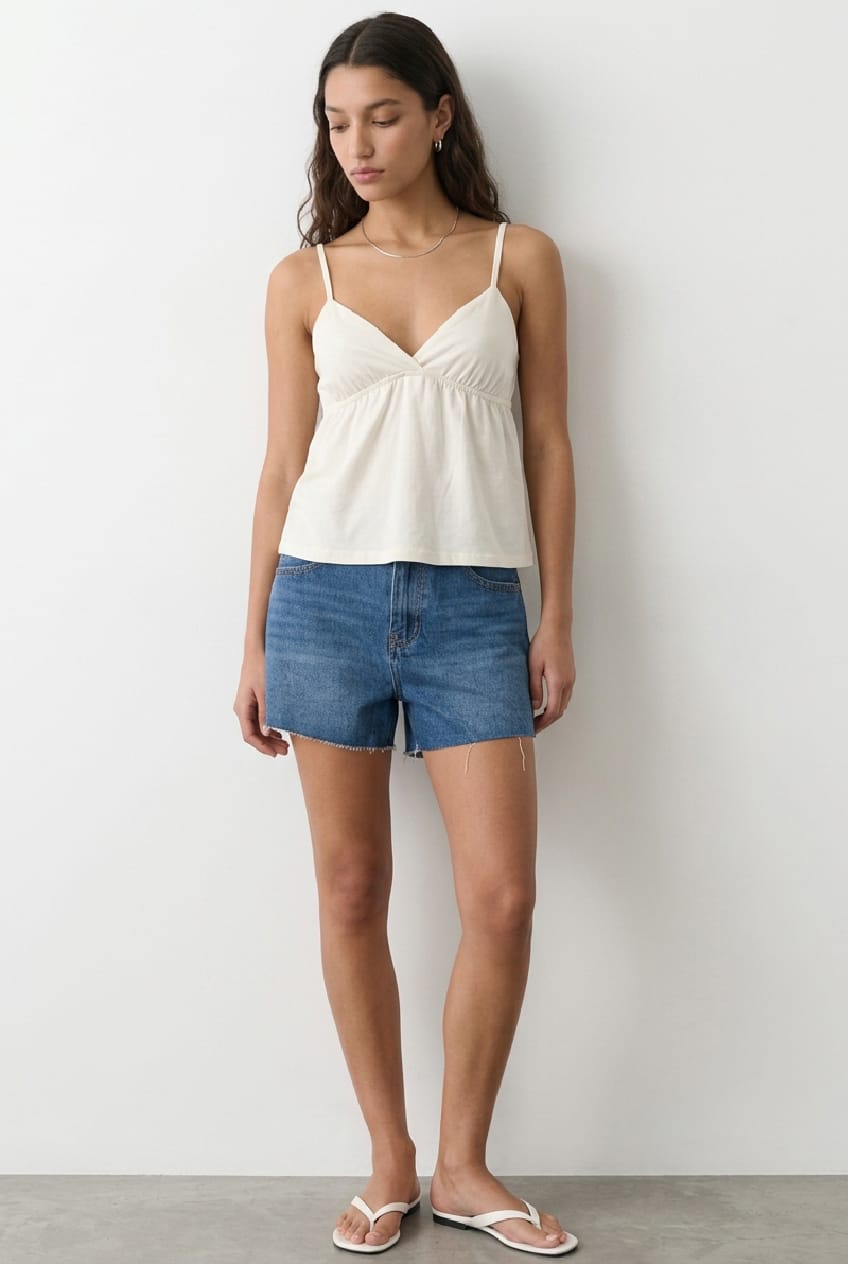 White Peplum Strappy Top for Ally Fashion