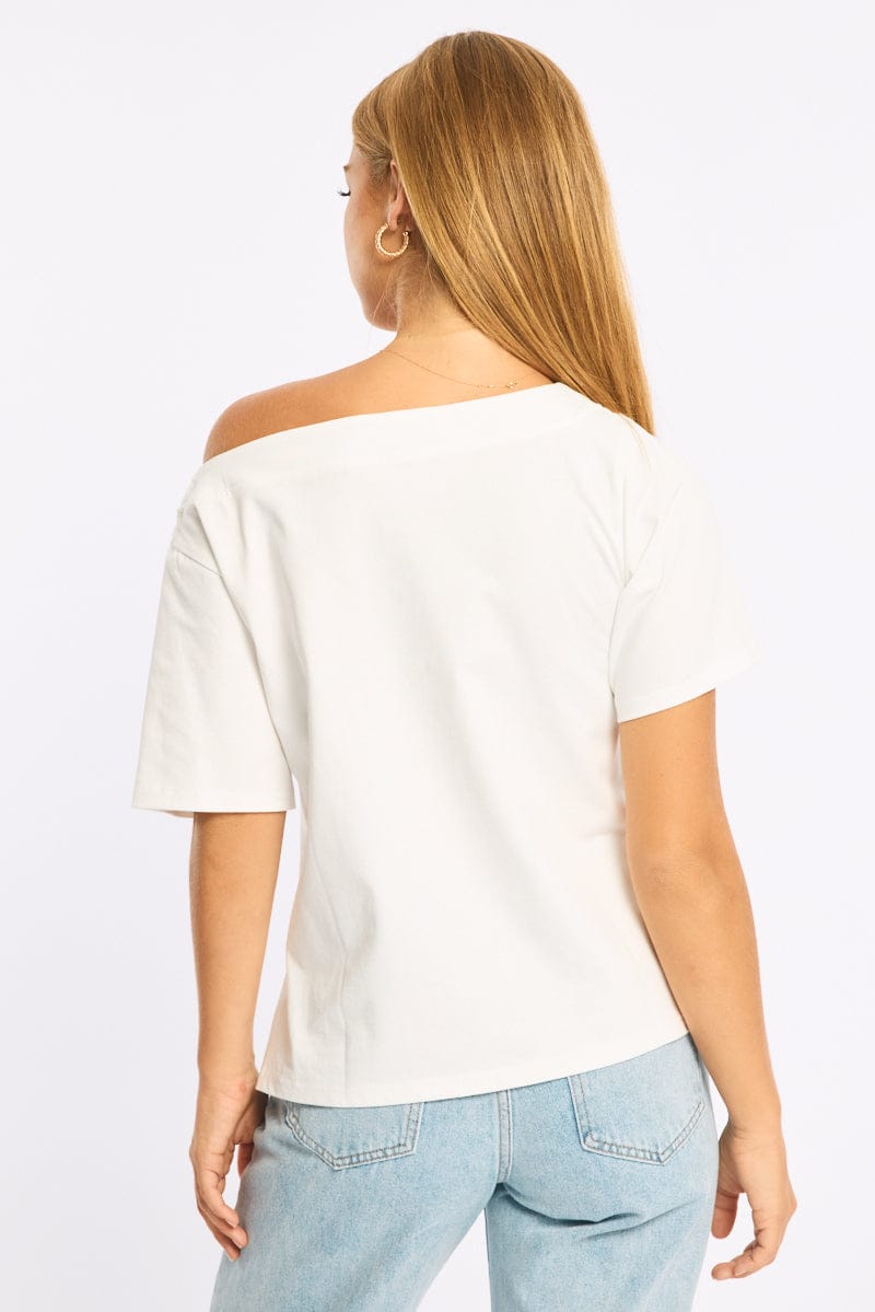 White One Shoulder Top for Ally Fashion
