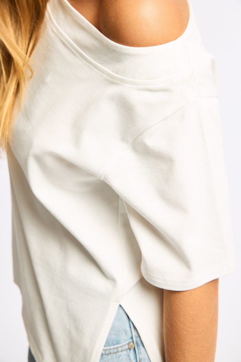 White One Shoulder Top for Ally Fashion