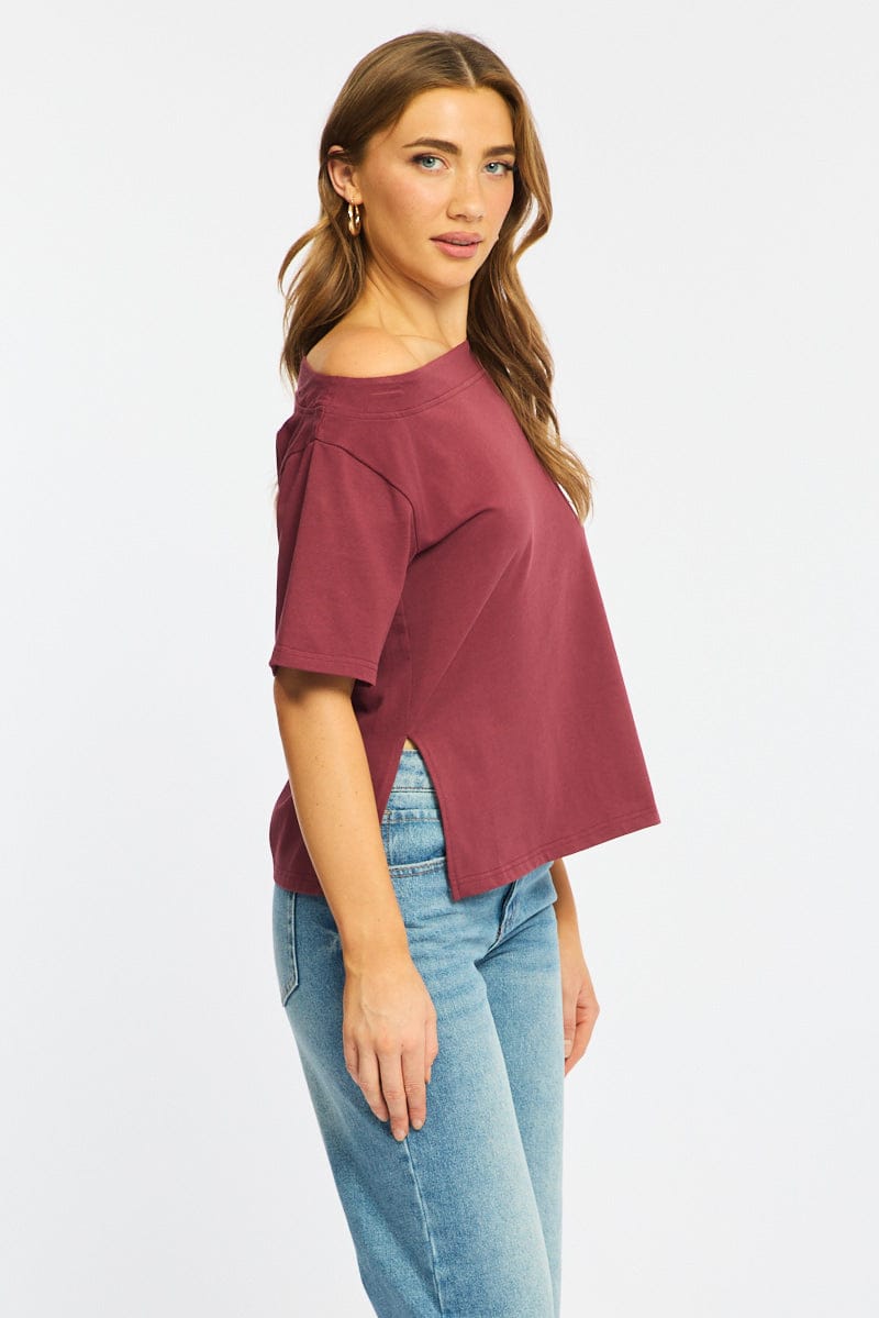 Red One Shoulder Top for Ally Fashion