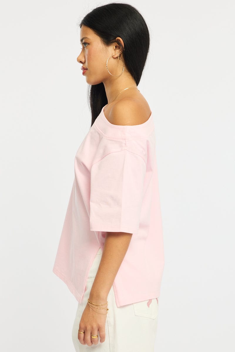 Pink One Shoulder Top for Ally Fashion