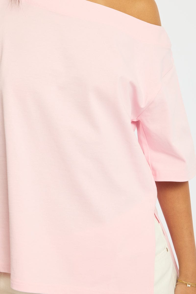 Pink One Shoulder Top for Ally Fashion